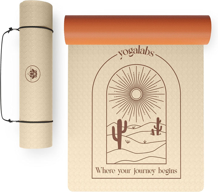 YOGALABS® - Premium Yoga-Matte aus hautfreundlichem ECO TPE-Material 185 x 60 x 0,6cm (gross) - Boho