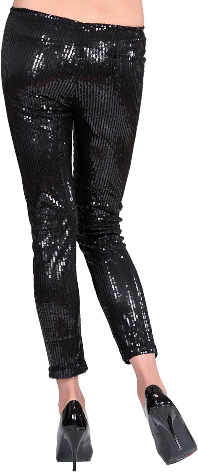 "BLACK SEQUIN LEGGINGS" - (L) L Schwarz, L Schwarz