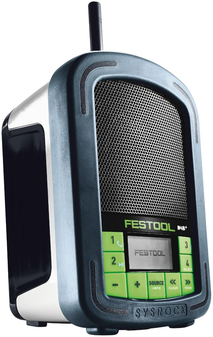 Festool Digitalradio BR 10 DAB+ SYSROCK (mit Netzadapter 230 V, AUX-IN Kabel, Tasche)