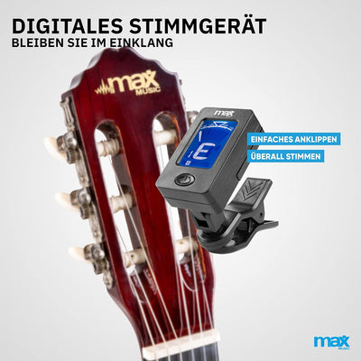 MAX SoloArt - 4/4 Akustik Gitarre für Anfänger Einsteiger Erwachsene - Akustikgitarre inkl. Tasche,