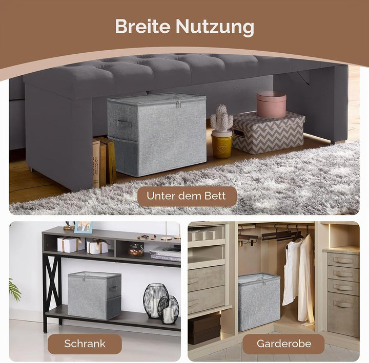 Cozary 12-Fach Schuhaufbewahrung mit Deckel Griffen, Faltbar Schuhschrank mit Netzbeute, Passt 6-12
