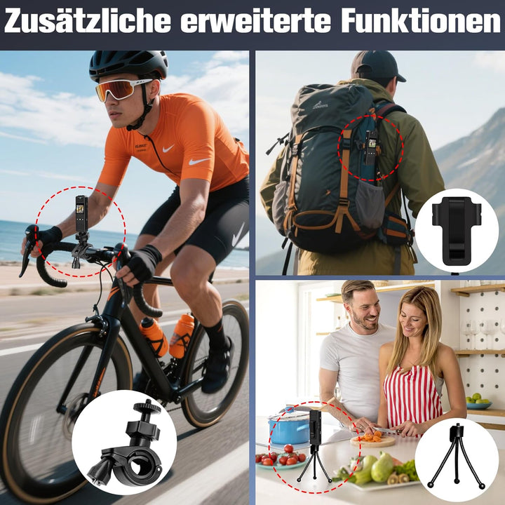 cyi Mini Action Kamera, Tragbare Body Camera mit 180° Drehbarem Objektiv, FHD Körperkamera Mini mit