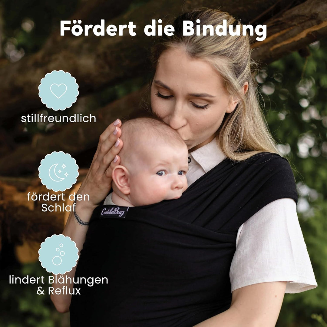 CuddleBug Tragetuch Baby Neugeborene - Elastisches Babytrage Neugeborene ab Geburt & Kleinkinder bis