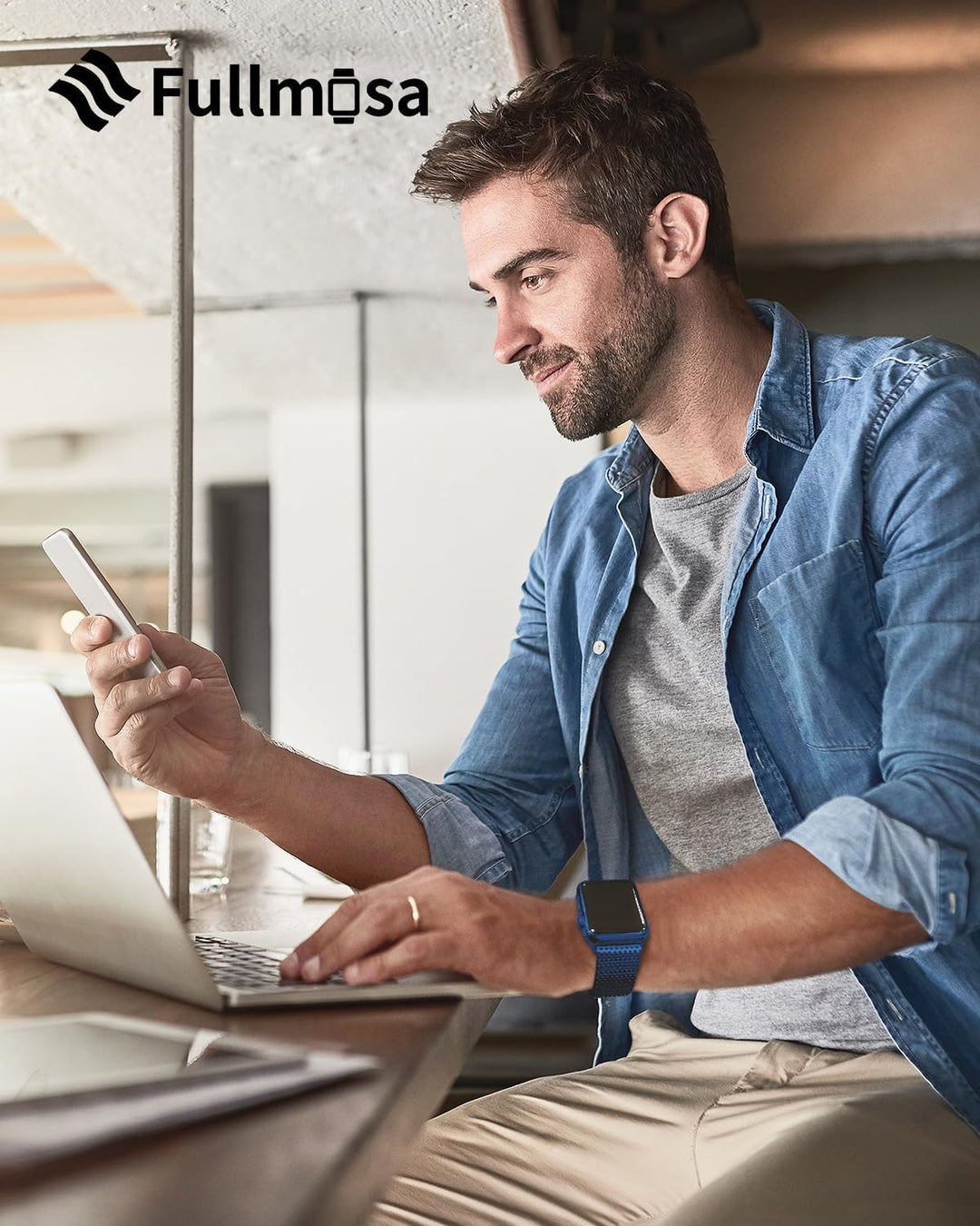 Fullmosa Kompatibel mit Apple Watch Armband Ultra2/Ultra 49mm, Magnetisch Edelstahl Ersatzarmband fü