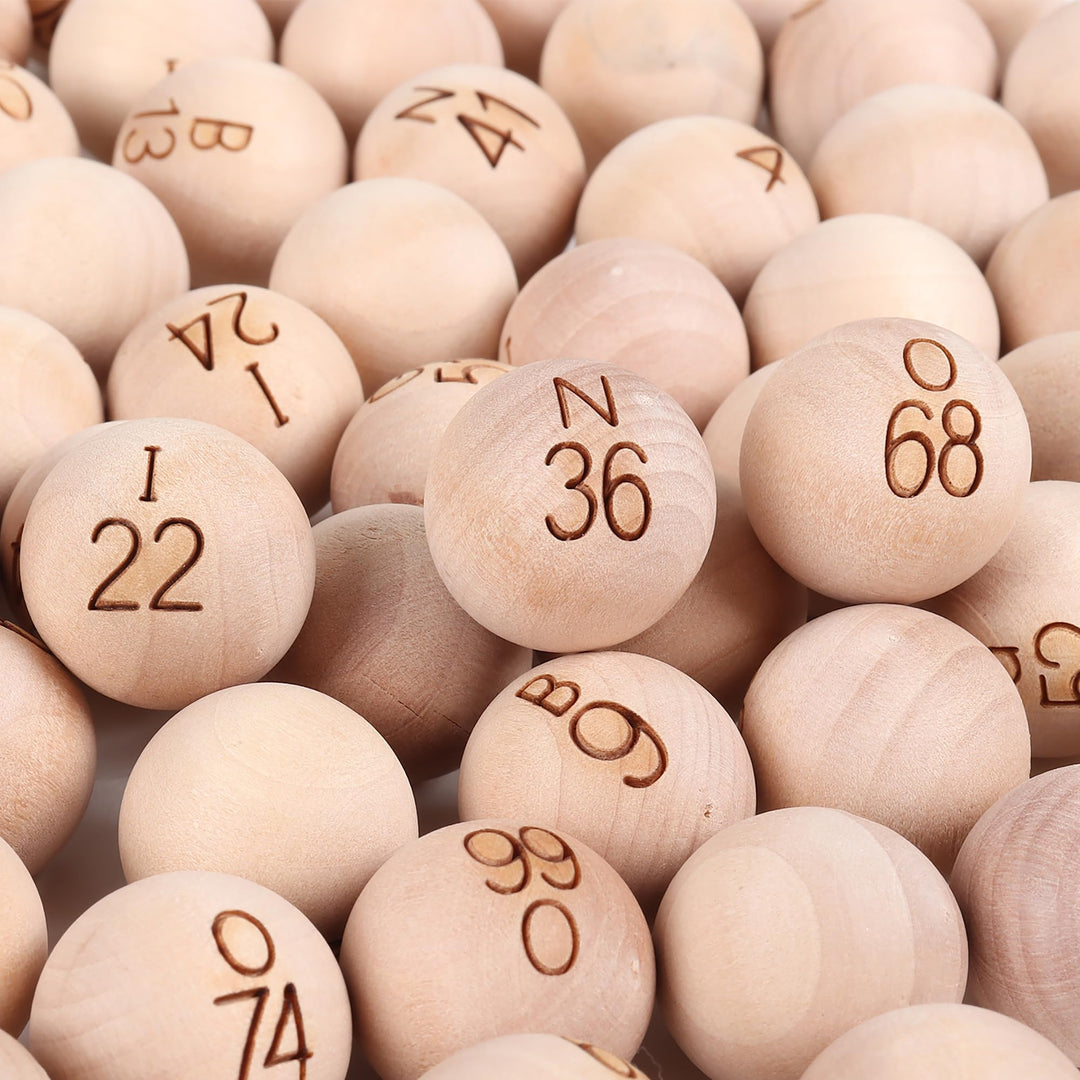 GSE Ersatz-Bingobälle aus massivem Holz, für Partys, Bingo-Nächte, Preisverlosungen, 2,2 cm Bingobäl
