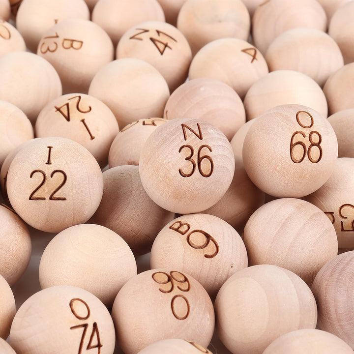 GSE Ersatz-Bingobälle aus massivem Holz, für Partys, Bingo-Nächte, Preisverlosungen, 2,2 cm Bingobäl