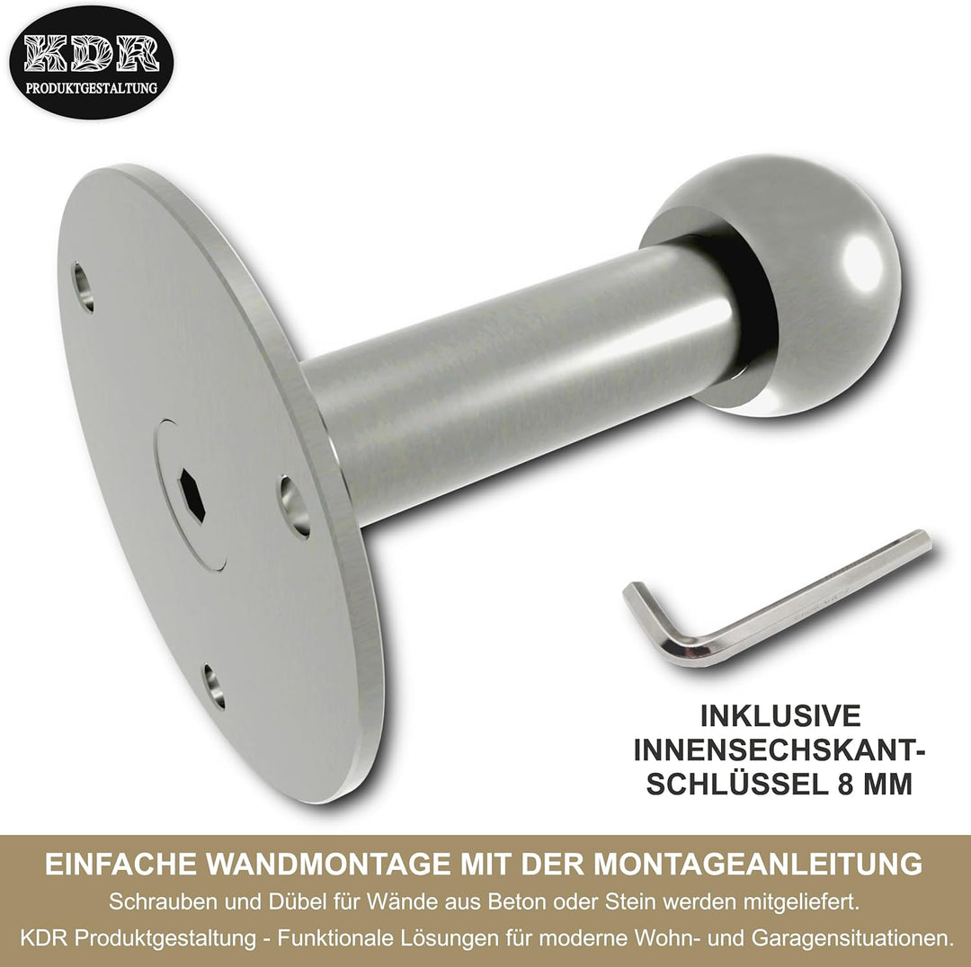 KDR Wandhalterung für Fahrradträger – massiver Edelstahlhalter für Kupplungsträger – sicher & platzs
