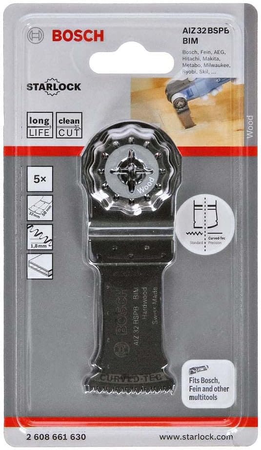 Bosch Professional 5x BIM Tauchsägeblatt AIZ 32 BSPB (für Hartholz, 50 x 32 mm, Zubehör Multifunktio