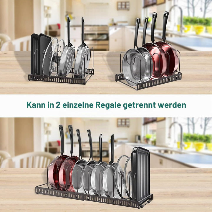 Puricon Deckel und Pfannenhalter Topfdeckelhalter Pfannen Aufbewahrung Topf Organizer Pan Rack für K