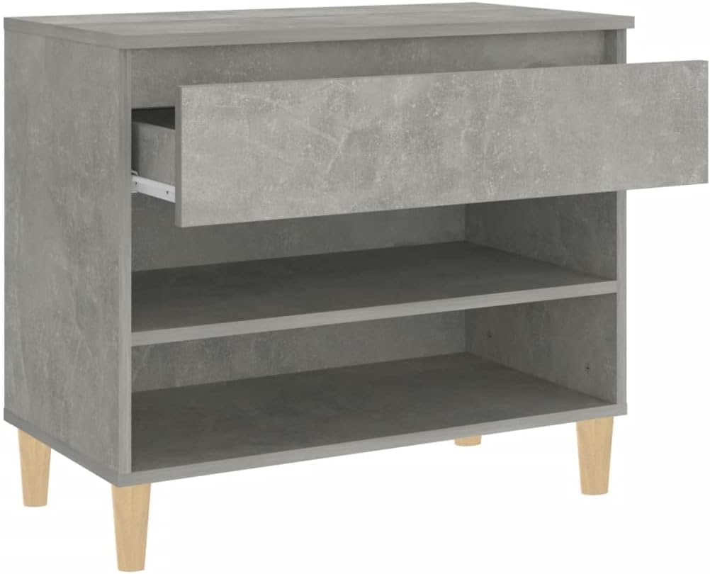FIRBNUS Schuhregal Betongrau 70x36x60 cm Holzwerkstoff Schuhaufbewahrung Schuhorganizer Stauraum Sch