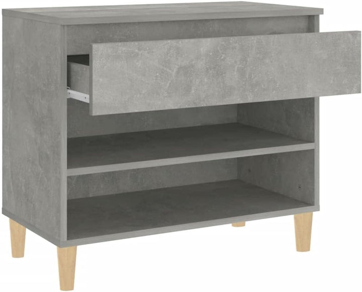 FIRBNUS Schuhregal Betongrau 70x36x60 cm Holzwerkstoff Schuhaufbewahrung Schuhorganizer Stauraum Sch