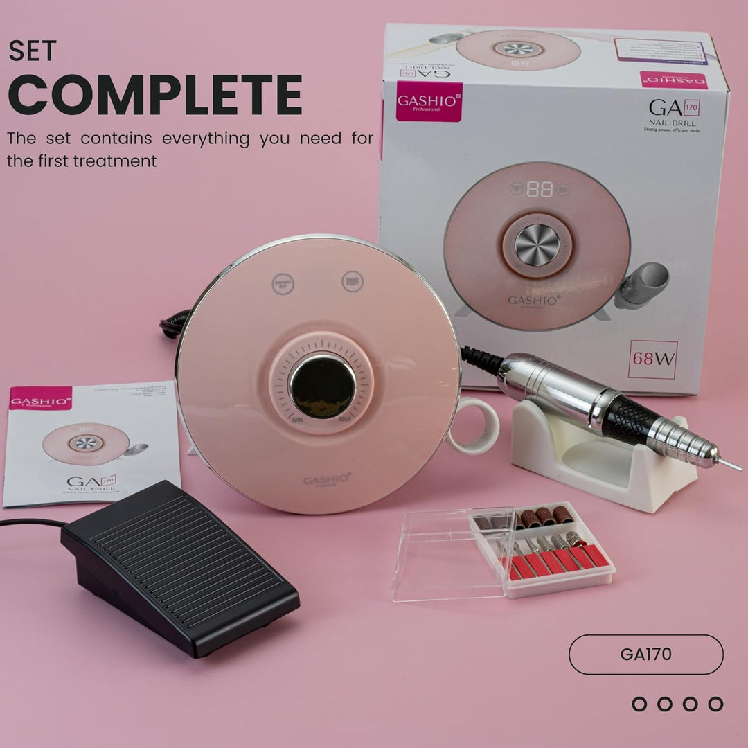 GASHIO® Nagelfräser GA170 | Nagelbohrmaschine | Nagelfeile | 68W | 45.000u/MIN | Kunststoff | Profes