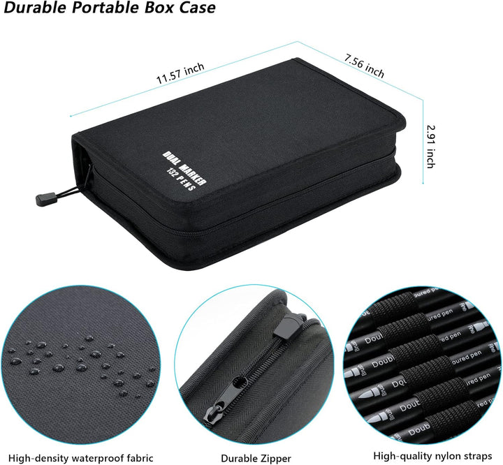 TrendGate Dual Brush Pen Set, 132 Farben Fineliner und Pinselstifte Set, Doppel Filzstifte Dicke und