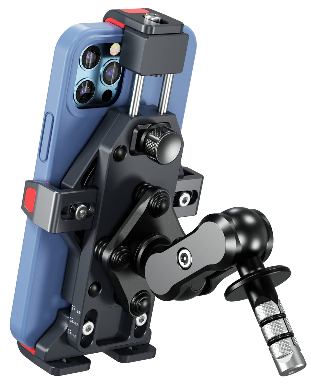 BRCOVAN Aluminiumlegierung Motorrad Gabelschaft Handyhalterung mit Vibrationsdämpfer und Sicherheits