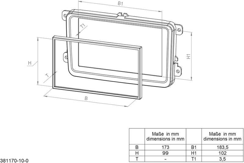 Radioblende Mazda 5 (CR1) ab Bj. 06/05 - 03/08 2-DIN mit Ablagefach