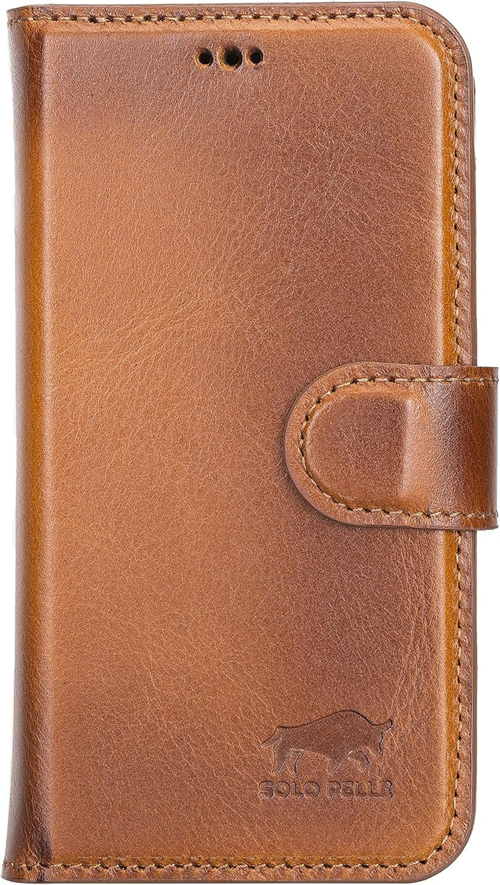 Solo Pelle Lederhülle kompatibel für iPhone 13 Mini in 5.4 Zoll abnehmbare Hülle (2in1) inkl. Karten