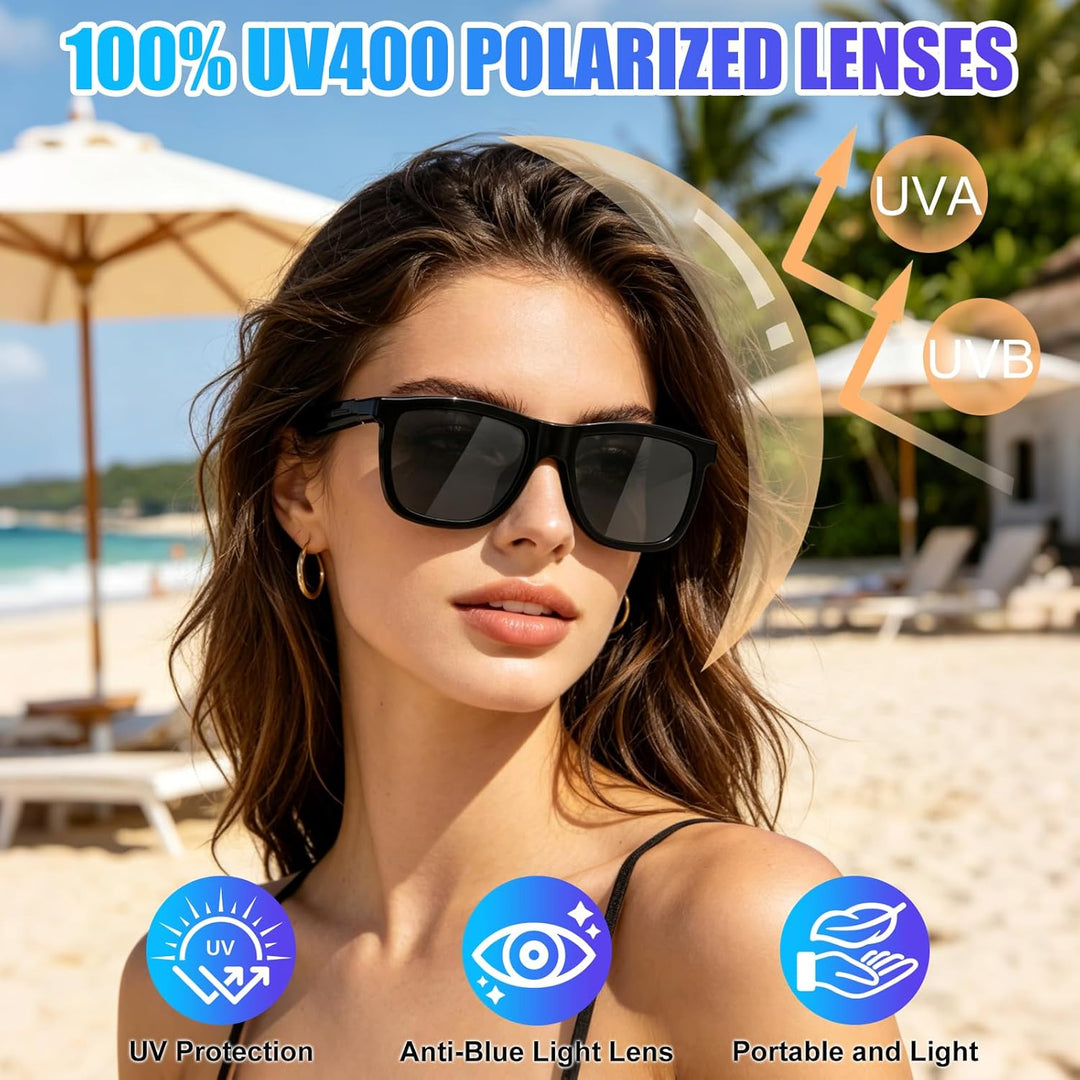 Bluetooth AI Smart Brille mit 60+ Sprachen, Farbwechsel-Linsen, Integriertem Lautsprecher & HiFi-Aud