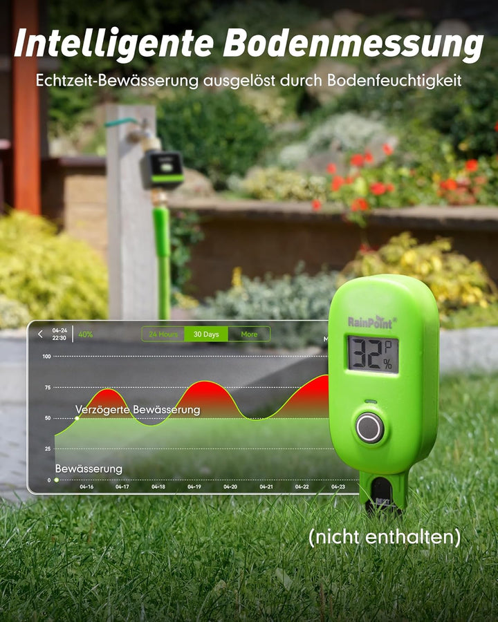 RAINPOINT Bewässerungscomputer WLAN mit Antennengateway, Messing-EIN- und -Auslass, App-/Sprachsteue