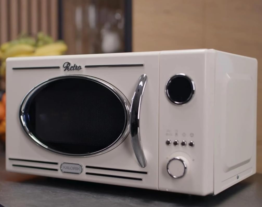 Kalorik Retro Mikrowelle, Vintage-Design, mit Grillfunktion, Digitale Steuerung, MW2600DGC 1150W, 46