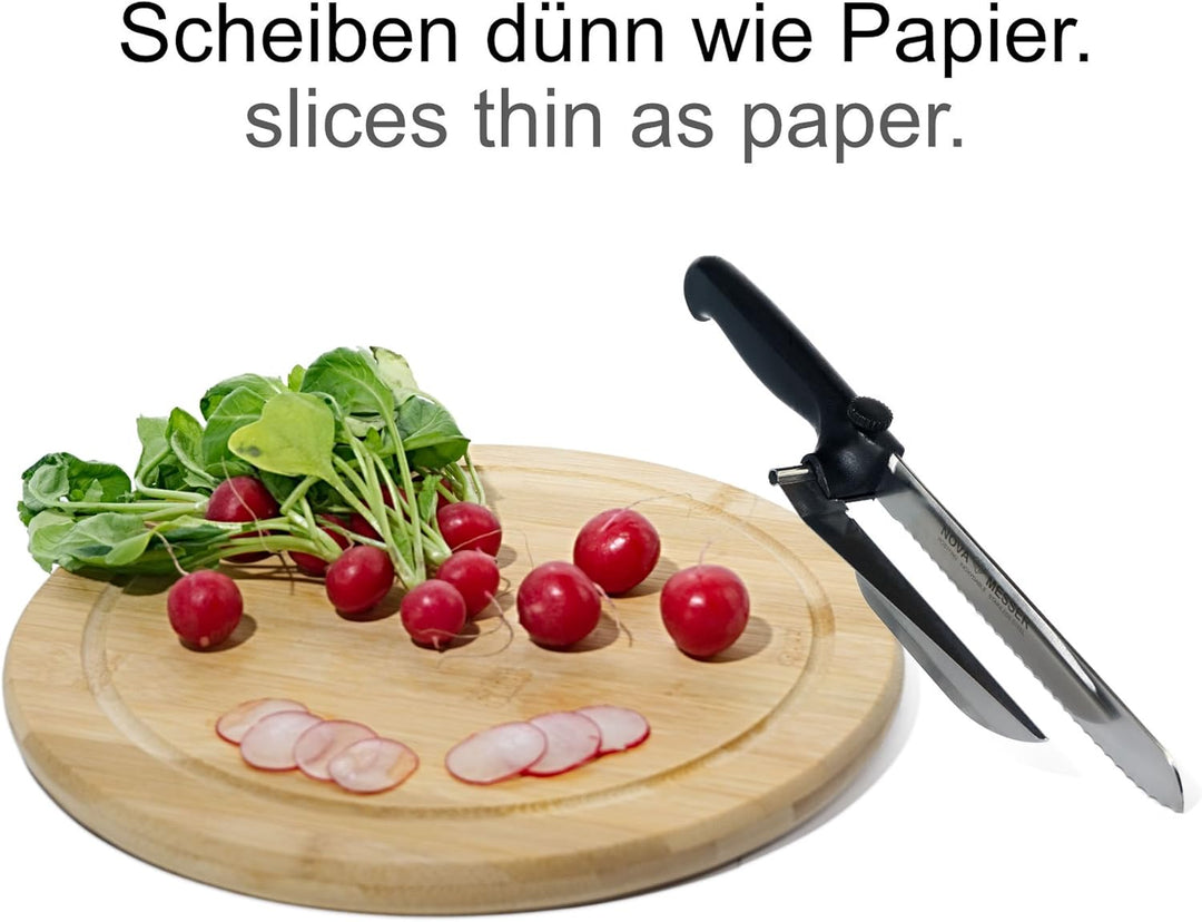 NOVA Brotmesser mit Abstandshalter für Brot, Wurst, Käse, Fleischkäse, aus rostfreiem Edelstahl gear