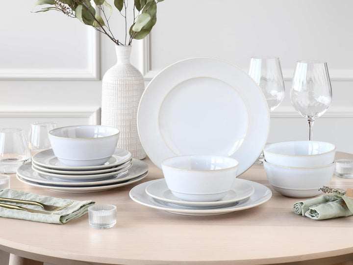 CreaTable, 23670, Serie ANTIQUE offwhite, Geschirrset, Teller Set 12 teilig Tafelservice 12 tlg, Taf