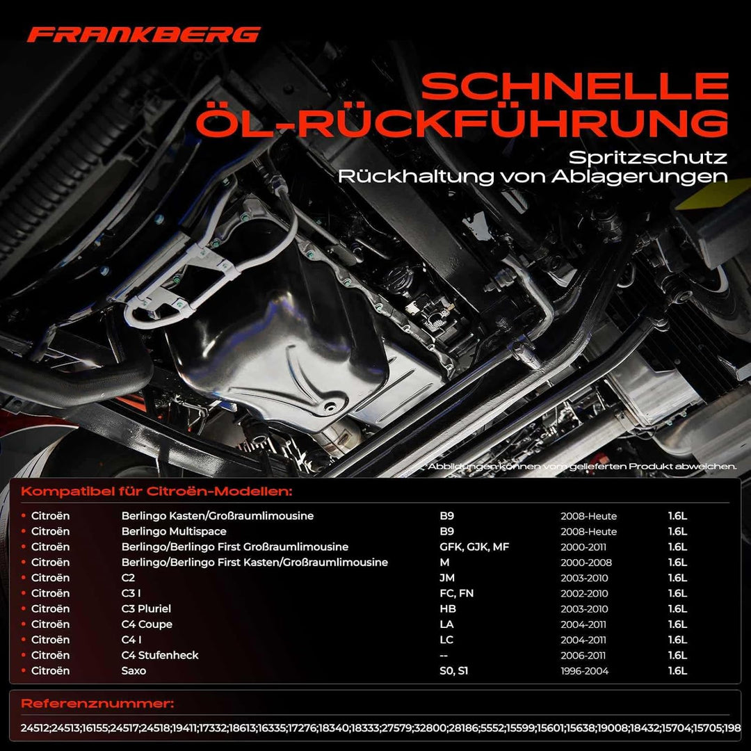 Frankberg Ölwanne für Berlingo B9 C3 I C4 LA_ LC_ Saxo S0 S1 Xsara N1 N2 N0 206 CC 2D 2E/K 2A/C 207