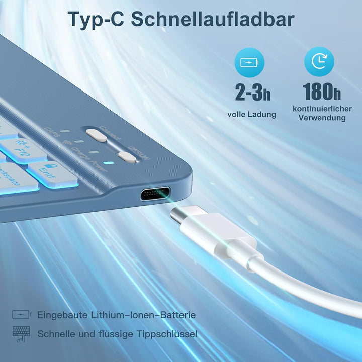 Vobafe Hülle mit Tastatur für iPad Air 11 Zoll M4 2026/M3 2025/M2 2024, iPad Air 5 4 2022 2020 10,9"