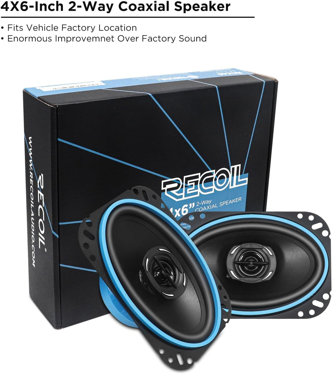 RECOIL RCX-46 Echo Serie 10x15 cm (4x6 Zoll) 2-Wege-Koaxiallautsprecher, 50 W RMS / 100 W Spitze, PE