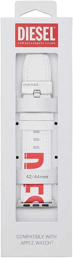 Diesel Lederarmband für Herren für Apple Watch®, 42 mm, 44 mm und 45 mm Weiss, Weiss