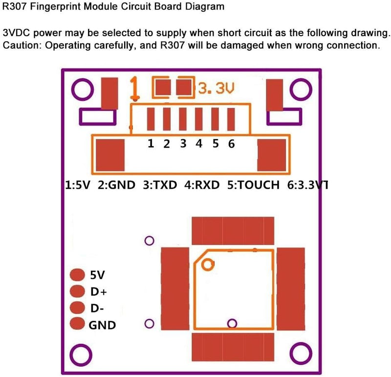 Optisches Fingerabdruckmodul, Sensor, Zutrittskontroll-Anwesenheitserkennungsgerät, R307