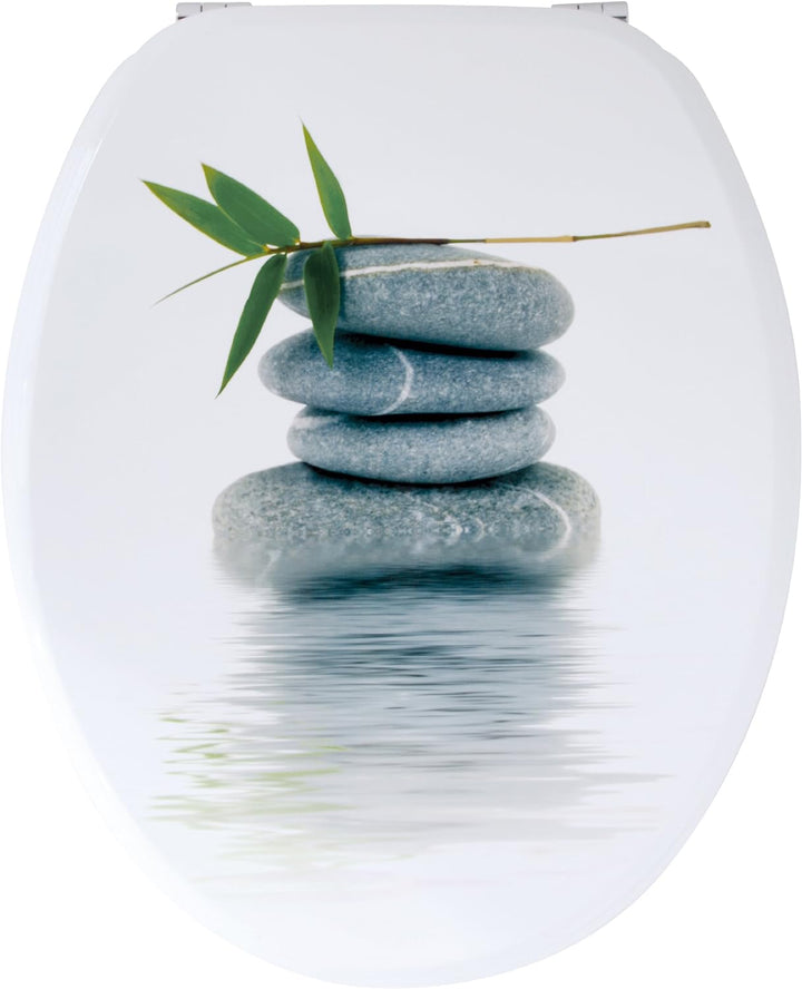 Gelco Design 706069 WC-Sitz, mit Stein-Motiv, Grau Kieselsteine, Kieselsteine