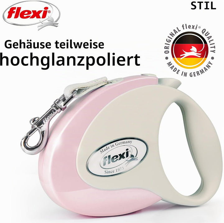 Flexi Klassische einziehbare Hundeleine (Band), ergonomisch, langlebig und verhedderungsfrei, 3 m, k