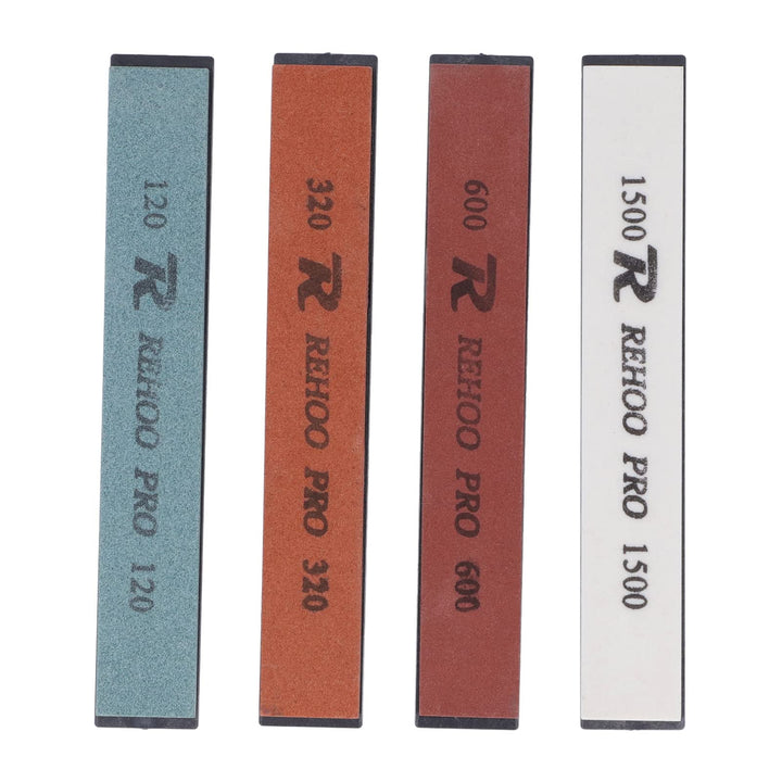 Schleifstein-Set, 4-seitiger Schleifstein, Körnung 120, 320, 600, 1500, Messerschärfstein, Schleifst
