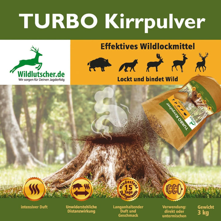 Wildlutscher Turbo Kirrpulver 3 kg (11,63 € / kg)