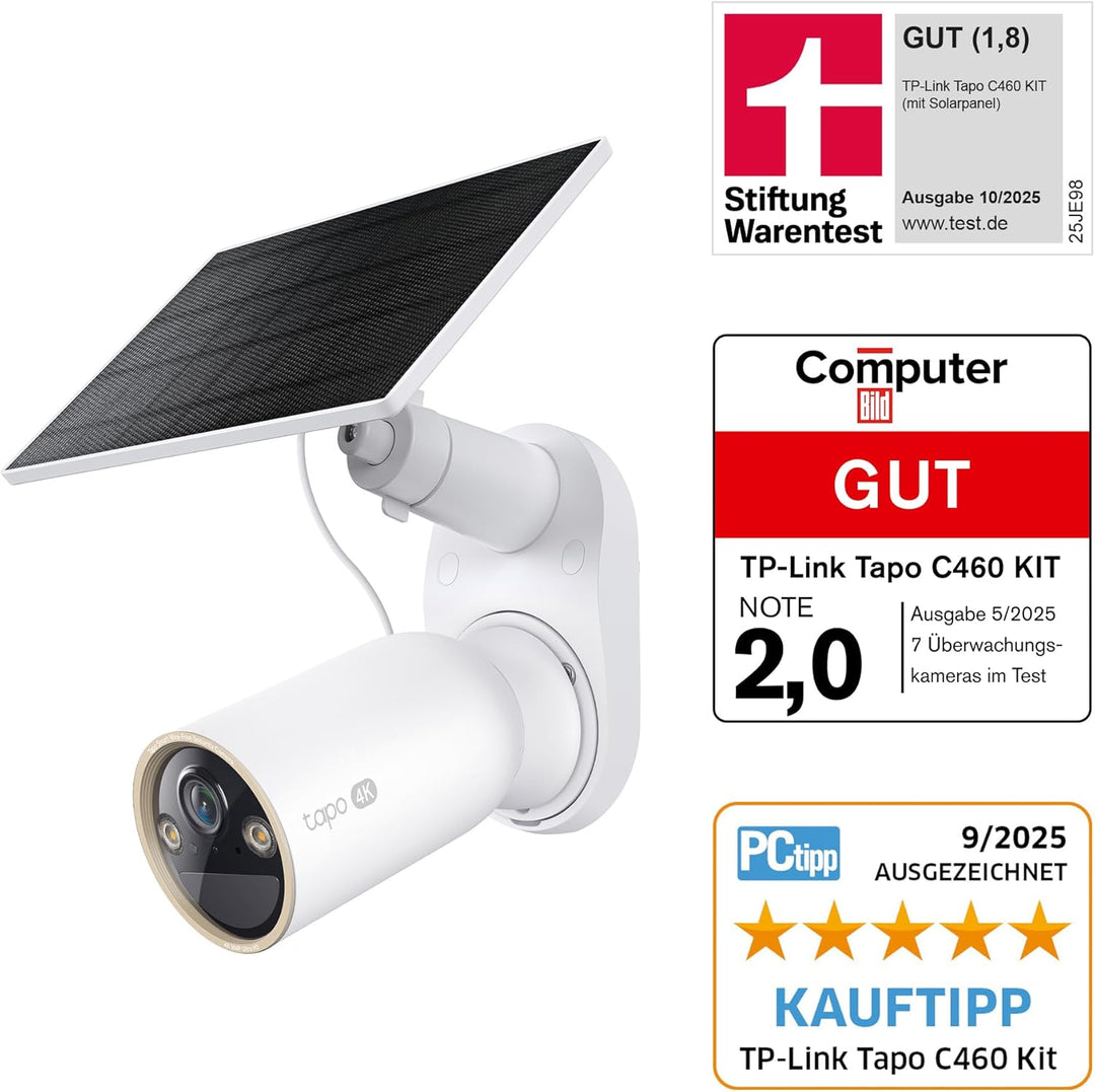 Tapo C460 KIT 4K 8MP Solar Überwachungskamera Aussen Akku, Starlight-Farb-Nachtsicht, Dual-Band WLAN