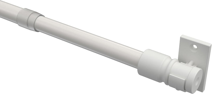 Interdeco Cafehausstange (1 Stück), Scheibenstange Weiss in 12 mm Ø, Sora, 85-135 cm ausziehbar, 85-