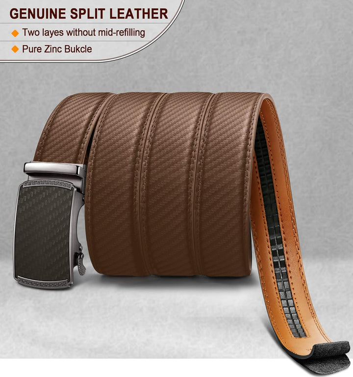 BULLIANT Gürtel Herren, Gürtel Ratsche Ledergürtel Automatikschliesse für Herren Anzug Business Klei