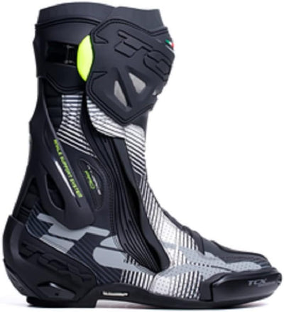 TCX Herren Rt-Race Pro Air Motorcycle Boot 46 EU Schwarz Weiss Grau, 46 EU Schwarz Weiss Grau