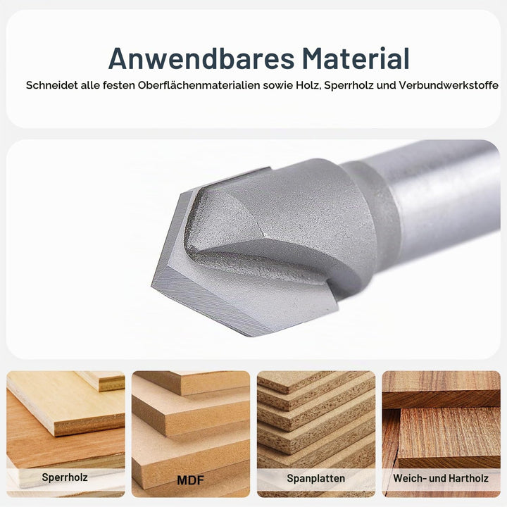 SpeTool Fasenfräser 8mm Schaft 90 Grad Gravierstichel V Nutfräser CNC Fräser Schaftfräser 12mm Schne