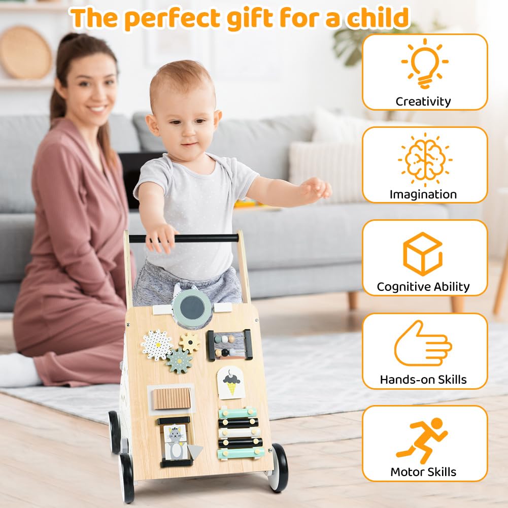 Lauflernwagen, Baby Spiel und Laufwagen mit regulierbarer Geschwindigkeit, Baby Walker Gehhilfe Abne