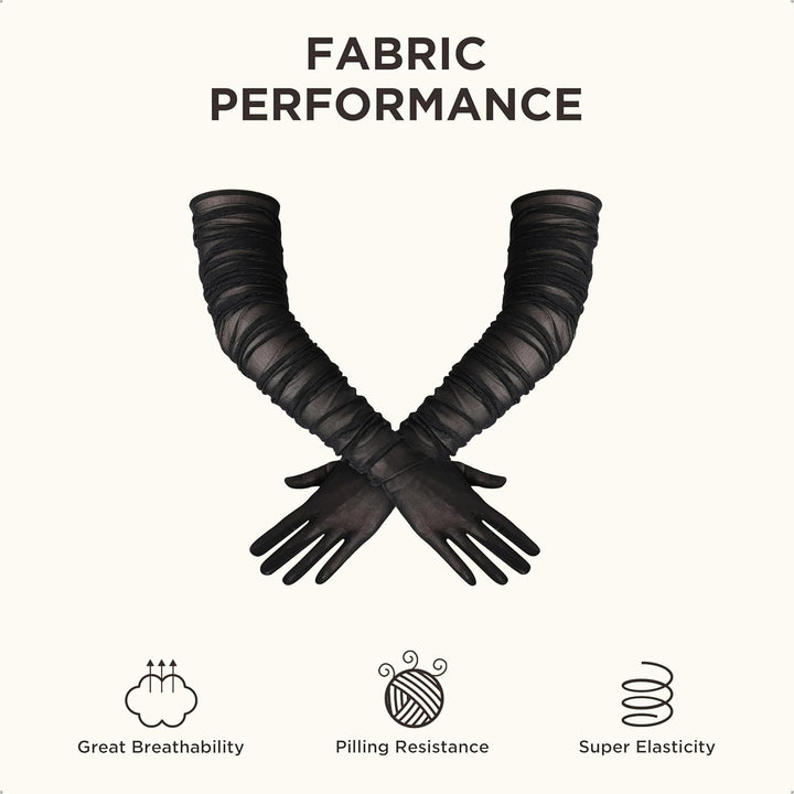 BABEYOND Lange Handschuhe für Damen - Weiches Stretch-Mesh-Tüll, Elegante Opernhandschuhe für Hochze