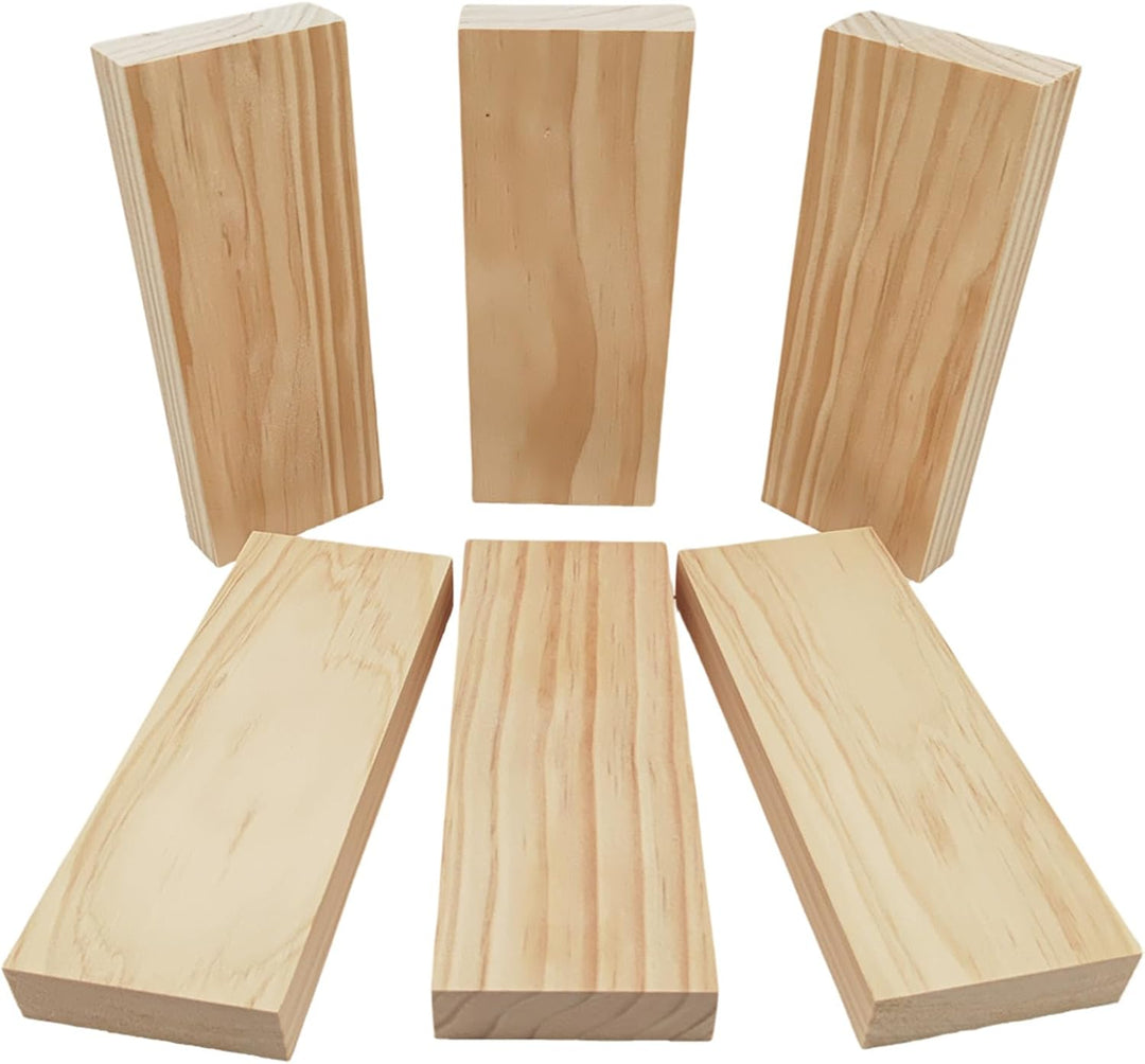 Rechteckige Holzbretter, unlackierte Holzblöcke zum Basteln, 20 x 8 x 2,5 cm, blanko, zum Schnitzen,