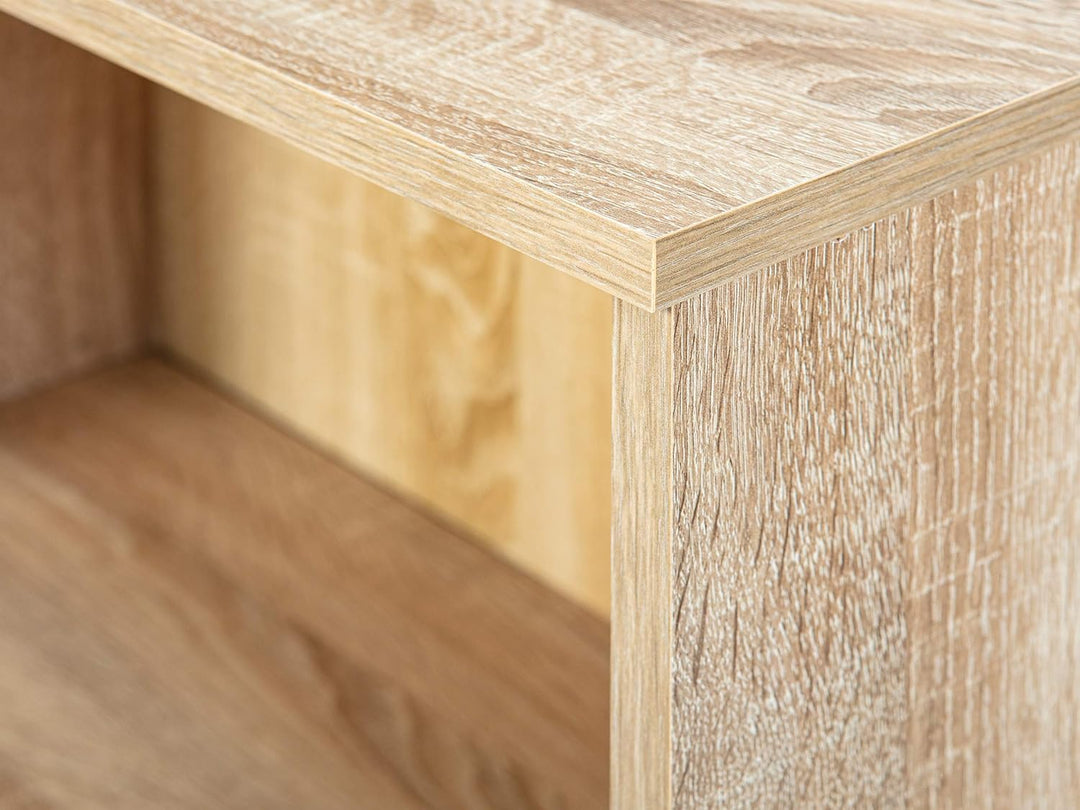 Bücherregal Standregal 2 Fächer Höhenverstellbare Böden Holzregal Wohnzimmer Arbeitszimmer Büro Pari