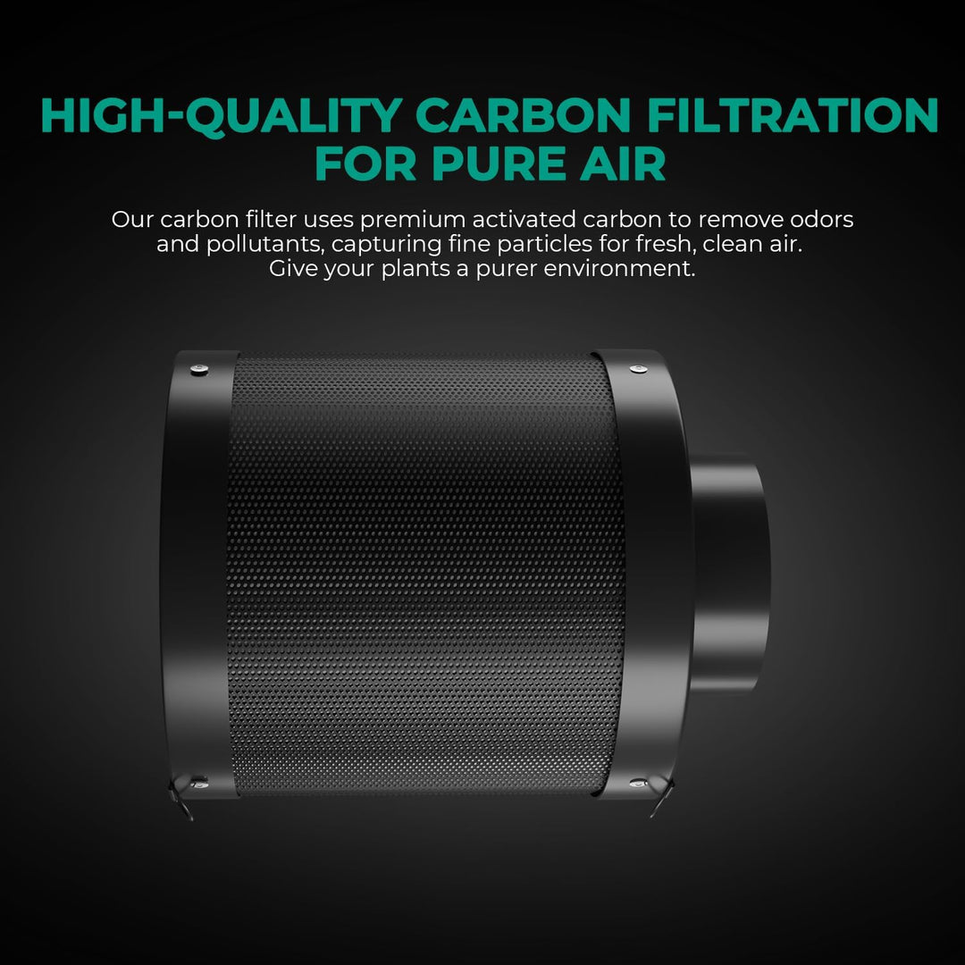 MARS HYDRO Aktivkohlefilter 100mm, Kohlefilter Geruchskontroll mit Australischer Aktivkohle, Austaus