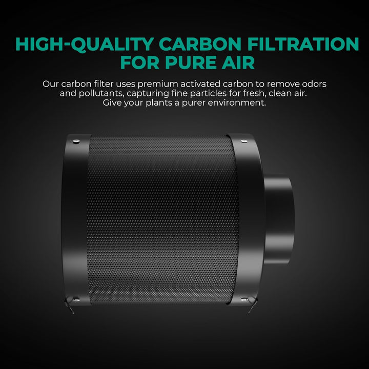 MARS HYDRO Aktivkohlefilter 100mm, Kohlefilter Geruchskontroll mit Australischer Aktivkohle, Austaus