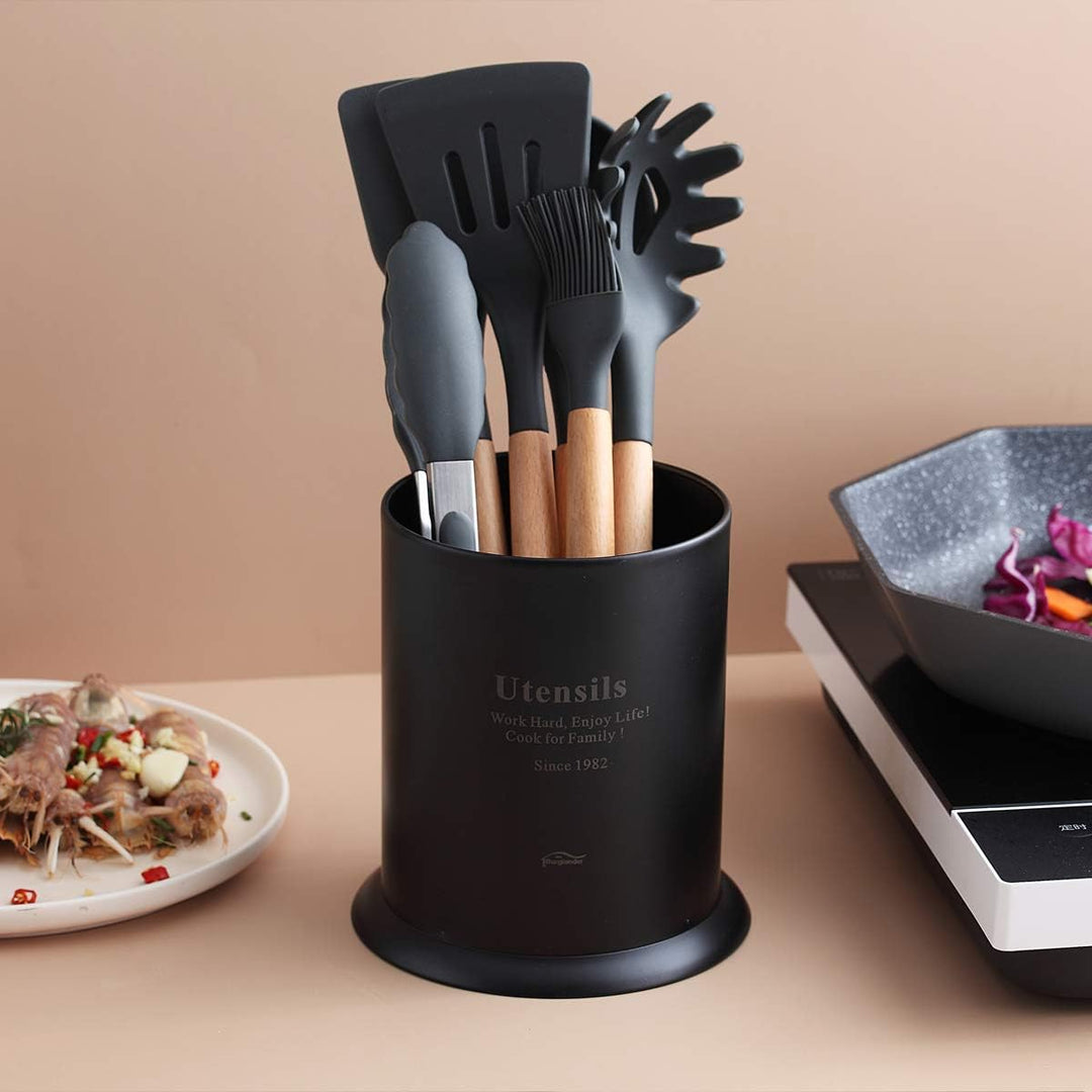 Berglander Utensilienhalter, Küchenutensilienhalter aus Edelstahl für Arbeitsplatte, Utensilienbehäl