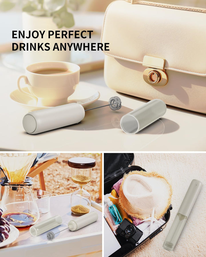 CIRCLE JOY Wiederaufladbarer Milchaufschäumer Handheld, Elektrischer Kaffee-Aufschäumer, Tragbarer H