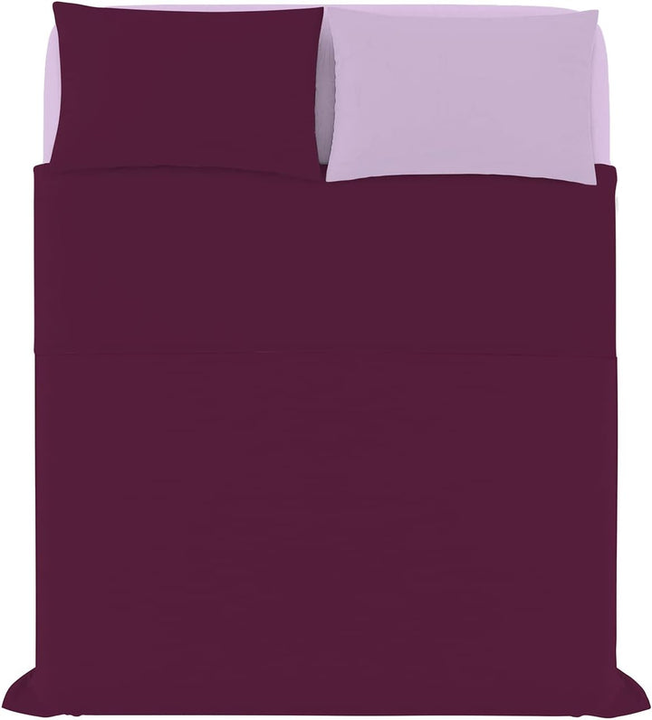 Italienische Bettwäsche Bedding lila/Fuchsia Doppelbett 250 x 300 cm 160 x 190 cm Pflaume/Lila, 160