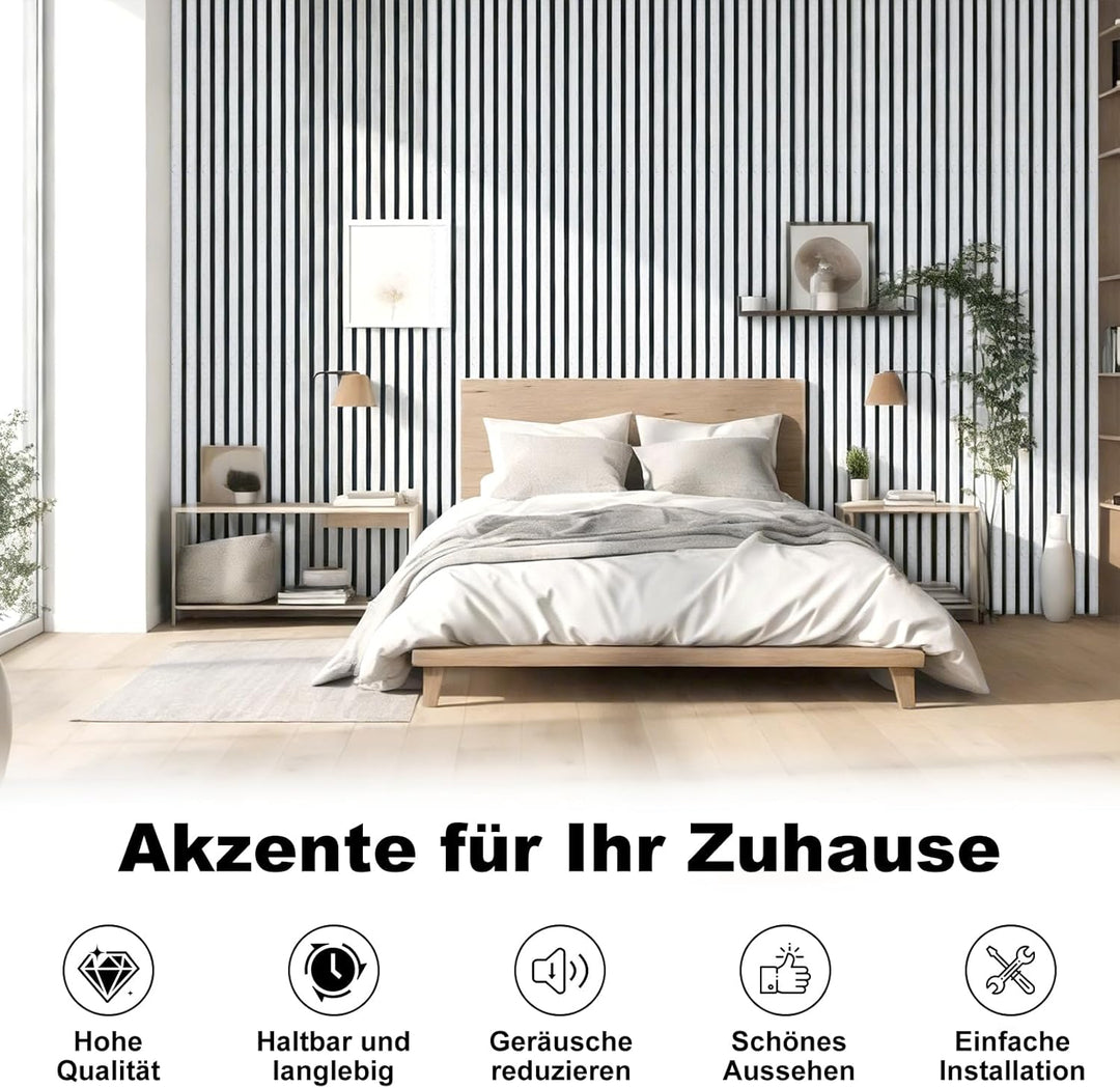 3D Akustikpaneele 120 x 60 x 2,2 cm, Holz Optik Paneele, Wandpaneele in Holzoptik als Schallabsorber