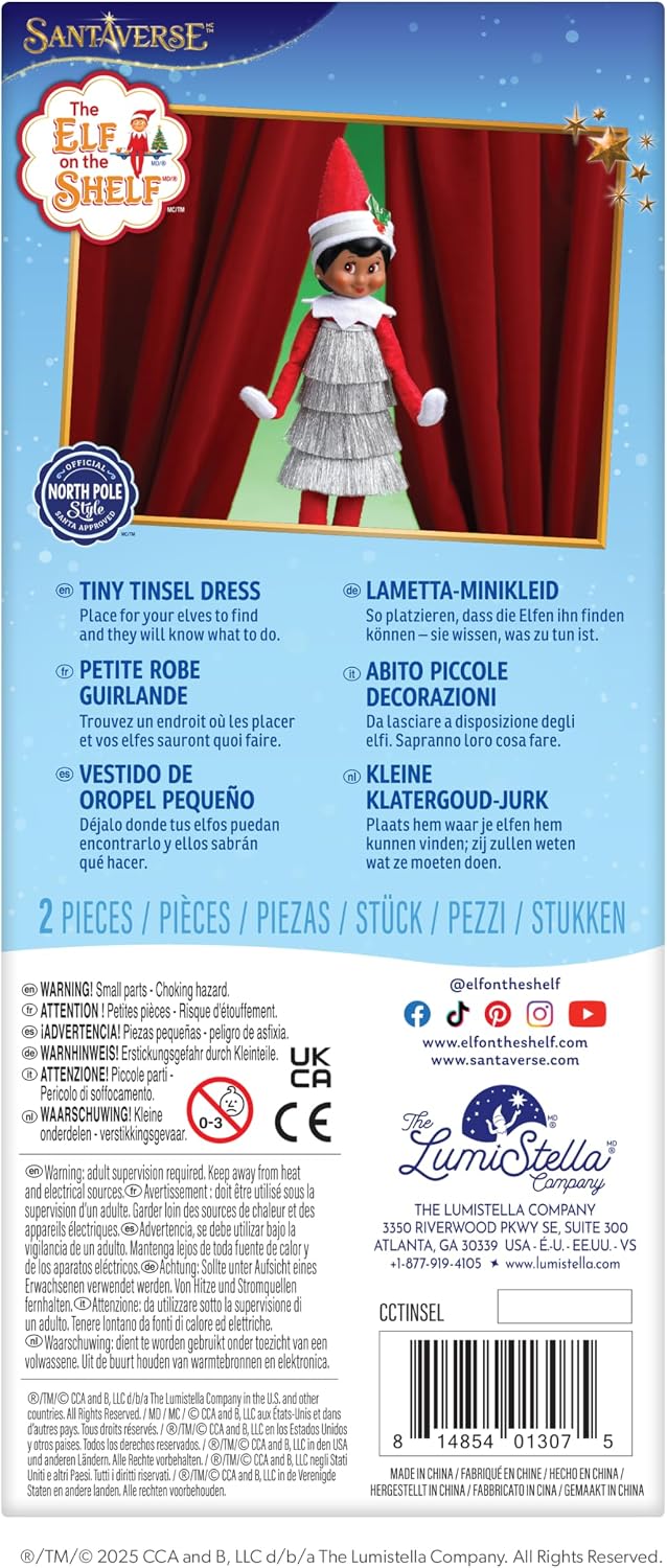 The Elf on The Shelf Claus Couture Collection Tiny Tinsel Kleid - Schillerndes Vintage Elfenkleid -